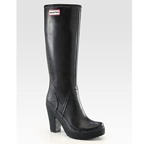 Hunter Shoes - HUNTER Lonny knee high rain boots black